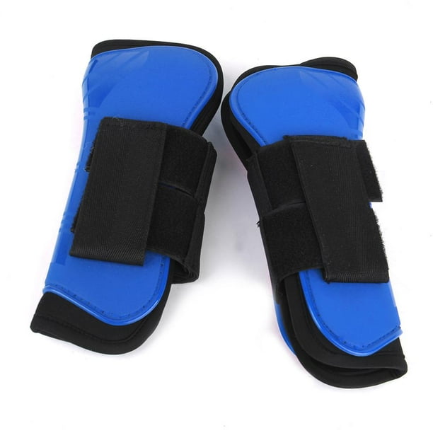 Pack de 2 botas de salto para caballos, con cierre de velcro, protectores de piernas, botas para tendones de caballos y ponis Azul
