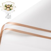 Topboutique 10 Sheet Bouquet Wrapping Papers White Gold Flower Packaging Paper Waterproof Floral Paper DIY Florist Supplies for Birthday Christmas Valentine's Day Graduation