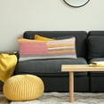 thumbnail image 3 of Ox Bay Qasim 14" x 36" Pink/Beige Shag Striped Cotton Adult Decorative Throw Pillow, 3 of 9