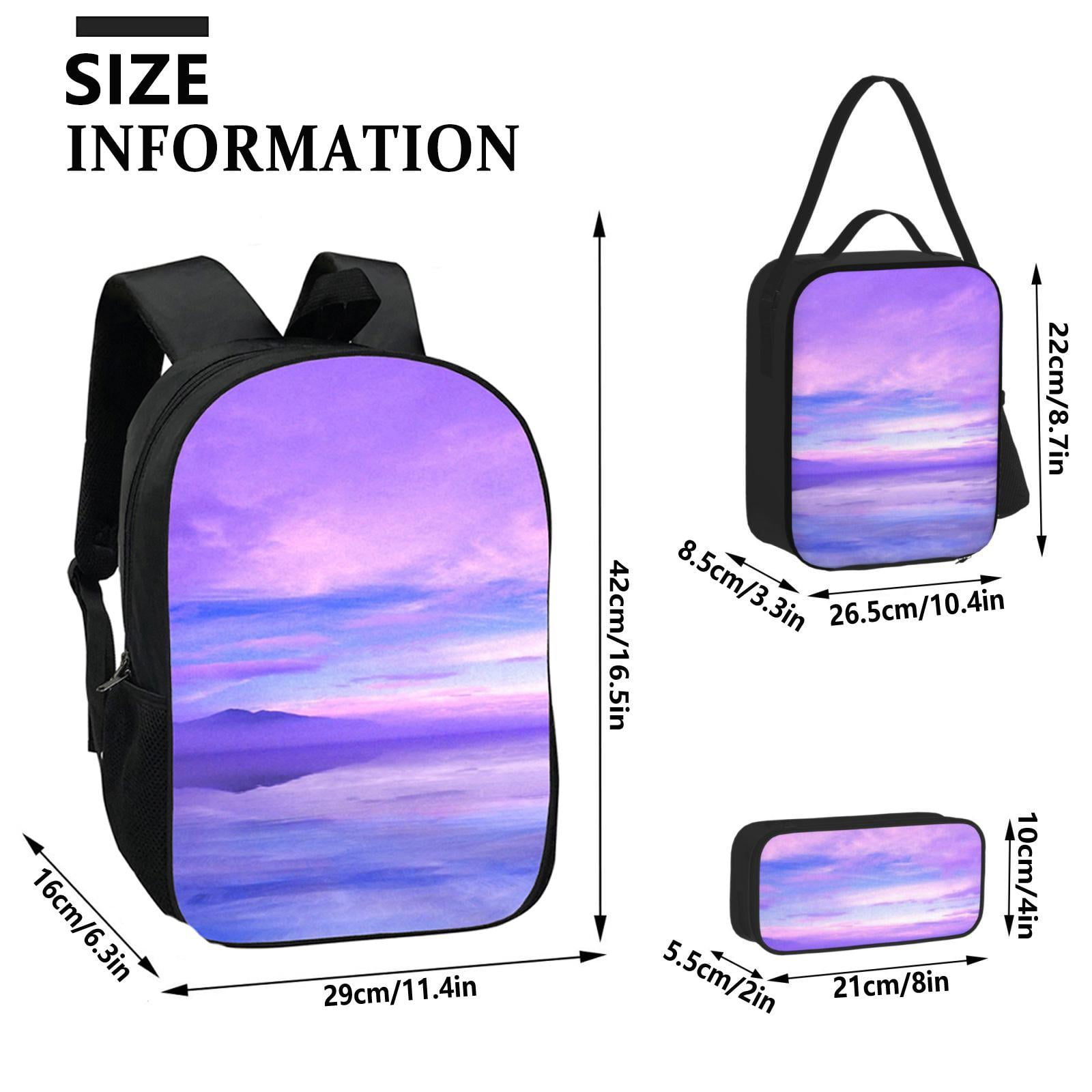 The Amazing Digital Circus Backpack 3 Set 17'' Cartoon Character Print Knapsack Lunch Bag Pencil Case/Wallet Casual Spacious Schoolbag