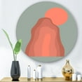 thumbnail image 1 of Designart - Pink Sunset Mountain Landscape - Modern Metal Circle Wall Art, 1 of 5
