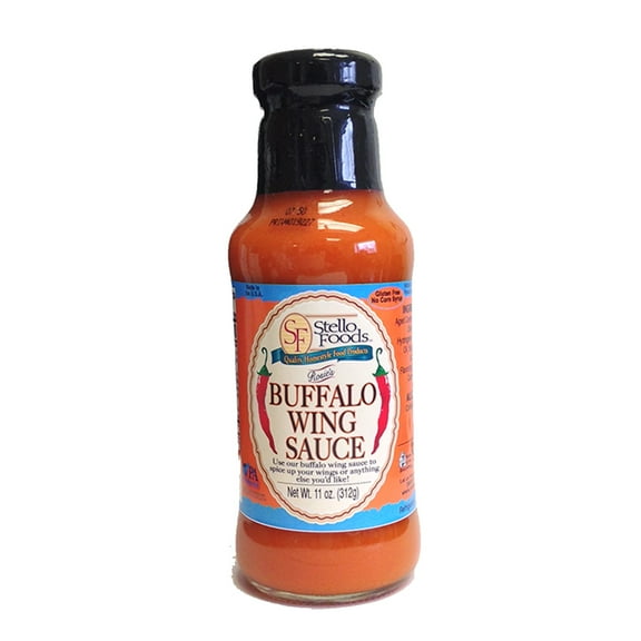 Stello Foods - Rosie's Buffalo Style Wing Sauce 11 oz, Gluten Free, No Corn Syrup, Low Calories, Low Fat, Cholesterol Free, Low Carbohydrates, Vegan, Vegetarian,