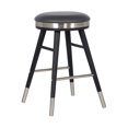 thumbnail image 4 of Clara Backless Modern 26" Grey Faux Leather Bar Stool, 4 of 7