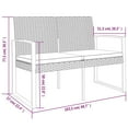 thumbnail image 4 of vidaXL 2-Seater Garden Bench with Cushions Dark Grey PP Rattan, 4 of 4