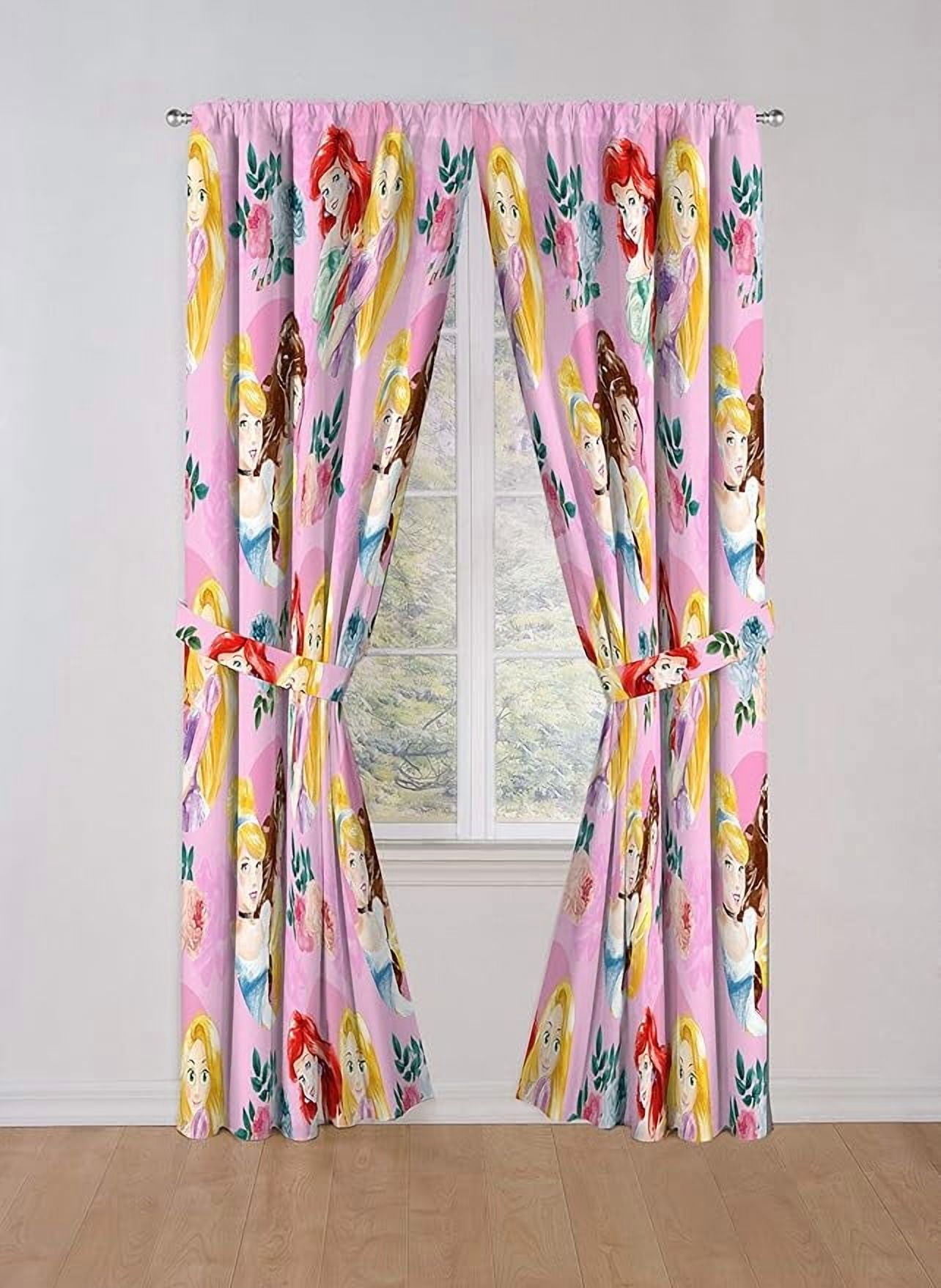 Disney Princess Sassy Princesses 2 Panels Drapes Set - 84 Inch Long - Kids Room Curtains