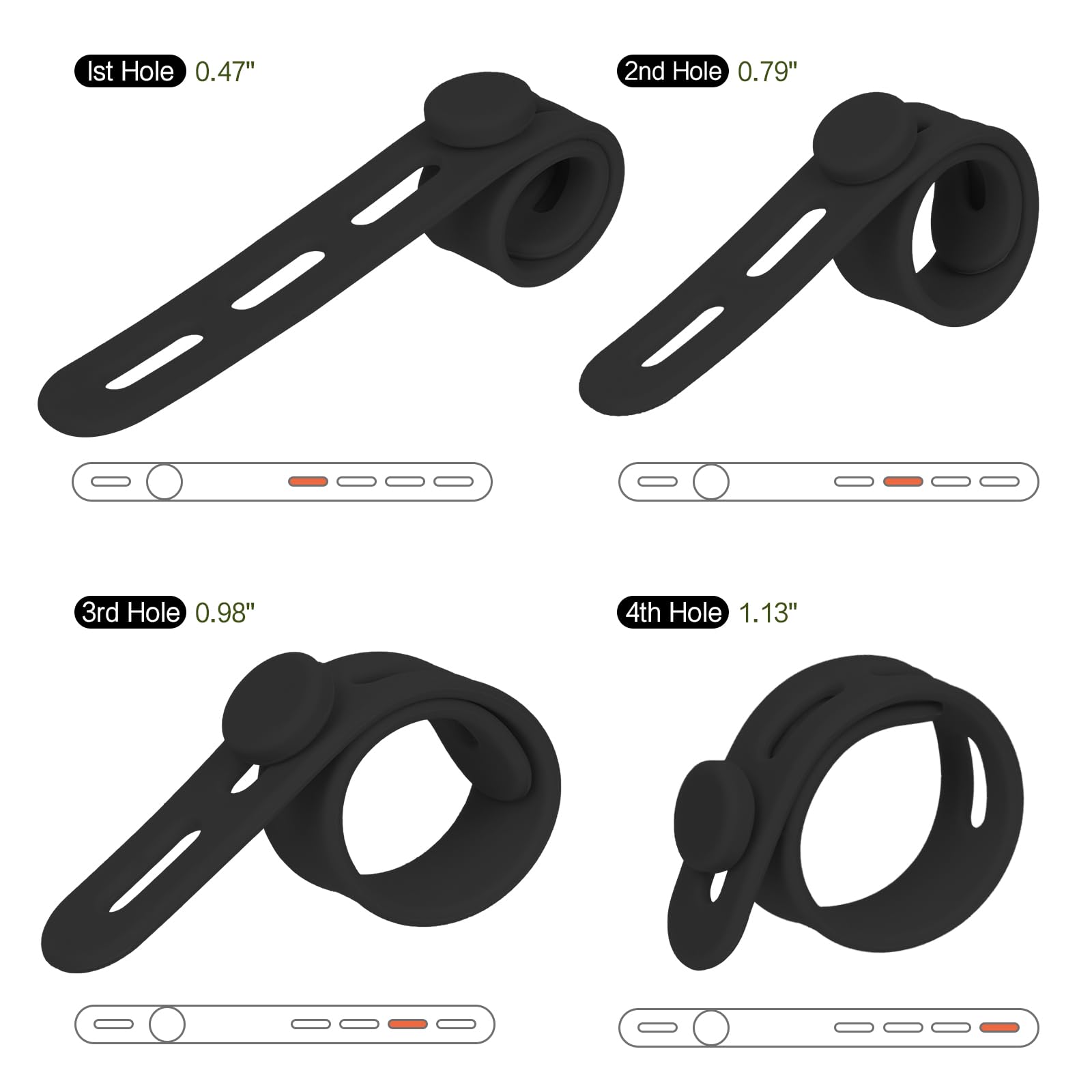 Donruby 24Pcs Silicone Cable Ties - Reusable & Washable with Locking Buckles, Adjustable Fastening Cable Management Straps, Multi-Purpose High Elasticity Cord Organizer (4 Colors)