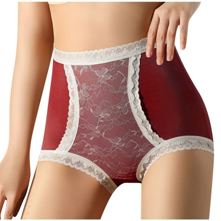 Ankola Panties for Women Underwear Breathable High Waist Lace Print Briefs Sexy Seamless Tummy Control Panty