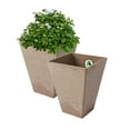 thumbnail image 2 of Algreen 17828 Valencia 11.5 x 14 in. 2 Square Planters, Taupe - Pack of 2, 2 of 3