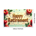 thumbnail image 1 of Happy Retirement Banner with Apple Decor Background Party Decors Retirement Celebration Photography Props Backdrop Decorations, 1 of 4