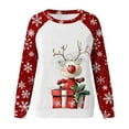 thumbnail image 5 of DailyTrove Womens Winter Christmas Reindeer Sweater - Long Sleeve Red Accent, Festive Casual Wear,Red,S, 5 of 6