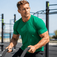 thumbnail image 4 of SOCKS'NBULK 3 Pack Men's Solid Colors Cotton T-Shirts Short Sleeve Lightweight Tees, Bulk (Medium, Green, m), 4 of 6