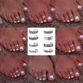 thumbnail image 2 of Paquete de 8 anillos de plata para dedos de los pies para mujeres, juego de anillos de dedo abiertos para niñas adolescentes, anillos para los pies, joyería bohemia para sandalias de verano, play, 2 of 5
