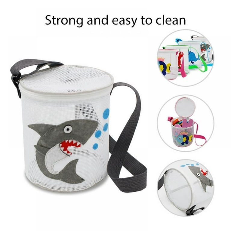 SDJMa Mesh Beach Bucket Bag for Kids Waterproof Sandproof Sea Shell  Collecting Bag Beach Toys Storage Bag Cylindrical Bags with Adjustable  Carrying Straps And Zipper for Girls Boys 