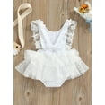 thumbnail image 4 of Toddler Baby Girls Romper Dress Lace Ball Summer Casual Sleeveless Ruffled Mesh Tulle Jumpsuit, 4 of 8