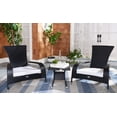 thumbnail image 2 of SAFAVIEH Edna Outdoor Patio 3 Piece Lounge Set, Black/White, 2 of 11