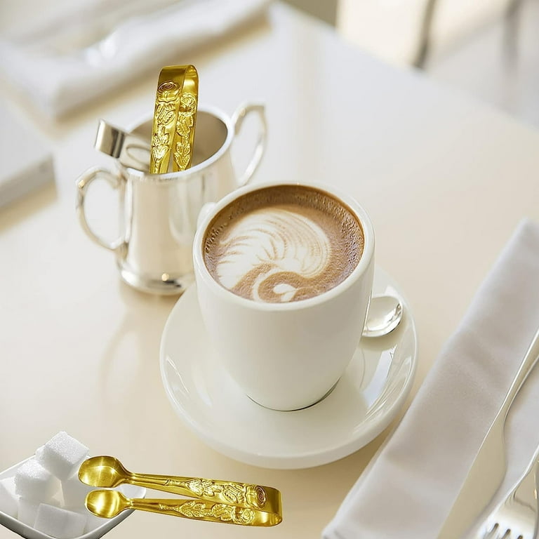 Rose Gold Mini Tongs Set, 3-Piece Stainless Steel Serving Utensils - Main Image