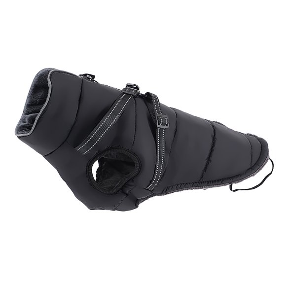 LLDYYDS Dog Winter Coat Waterproof Dog Down Jacket with Harness Warm Reflective Puppy Snow Suit Cold Weather Pet Clothes
