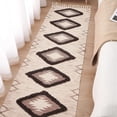 thumbnail image 2 of Runner Rug 2'x6', Washable Hallway Farmhouse Area Rug, Kitchen Floor Mat with Tassels, Tufted Cotton Woven Entryway Carpet, Brown, 2 of 16