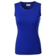 thumbnail image 1 of FashionOutfit Women's VISCOSE Solid Office Career Soft Stretch Sleeveless Knit Top, 1 of 3