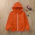 thumbnail image 2 of Resicozy Zip Up Hoodie Uniform Boys Girls Zipper Sweatshirt Oversized Y2K Fall Hooded Jackets Clothes with Pockets 3-12 Years Orange 90, 2 of 6
