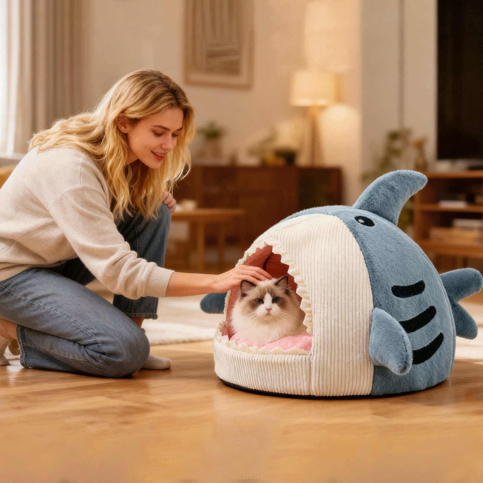 Cozy Winter Warm Soft Cat Bed Kennel Hideout for Small Feline Comfort and Security