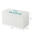 thumbnail image 3 of SONGMICS Folding Storage Ottoman, Storage Bench, Footrest Stool, 15 x 30 x 15 Inches, for Entryway, Living Room, Bedroom, White, 3 of 7