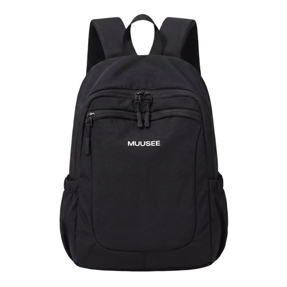 Lightweight School Backpack, Spacious Laptop Backpack with Widen Shoulder Strap, Multi-layer Schoolbag for Outdoor Hiking Camping, Black