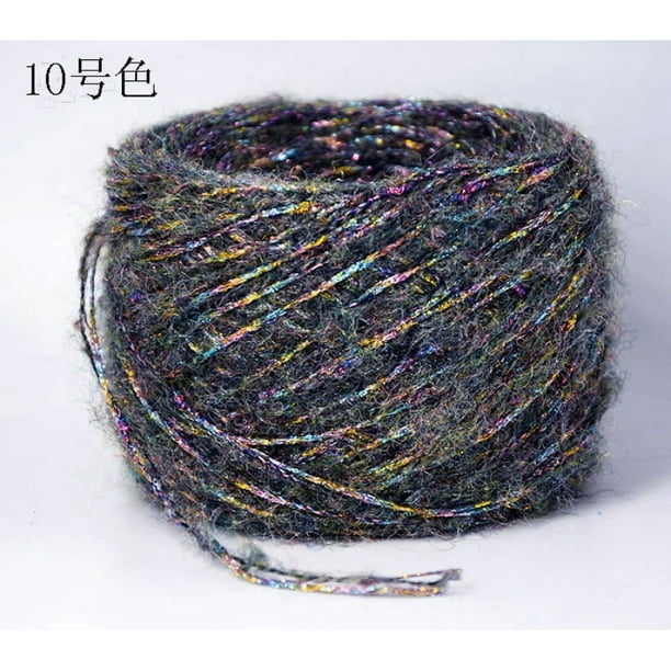 Zhuge Hilo suave y brillante de 100 g: hilo multicolor para tejer, crochet, tejer, hilo de paisajes, hilo multicolor para tejer, color gris