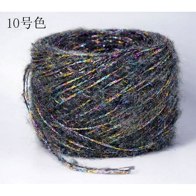 Zhuge Hilo suave y brillante de 100 g: hilo multicolor para tejer, crochet, tejer, hilo de paisajes, hilo multicolor para tejer, color gris