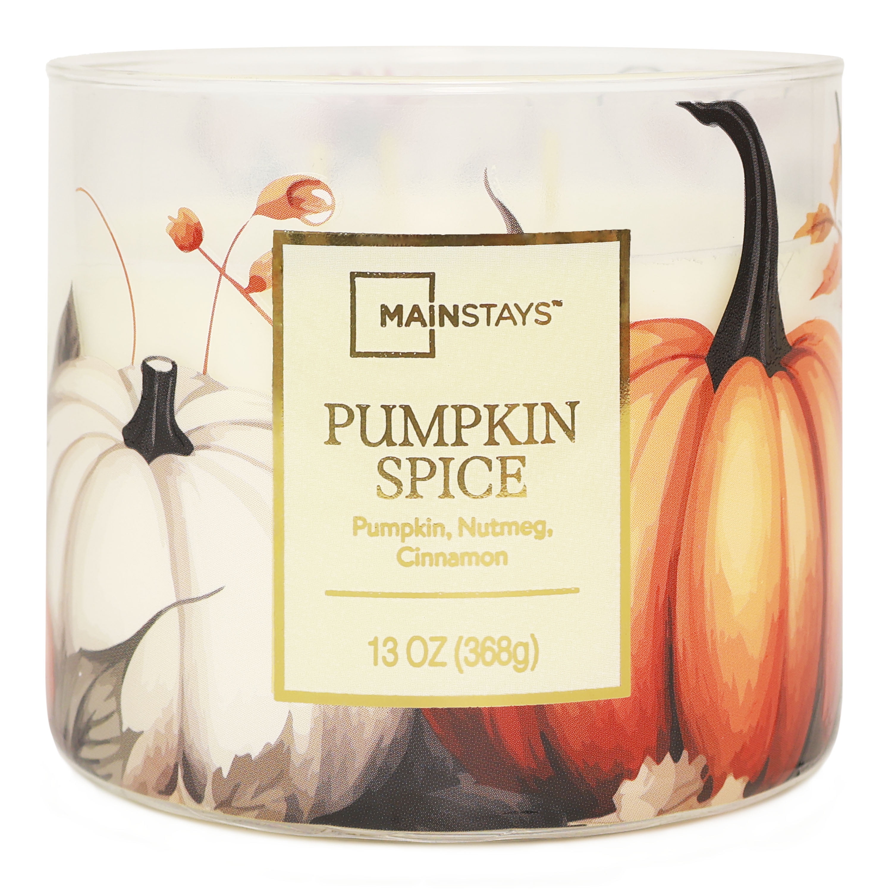 Mainstays 3-Wick Pumpkin Spice With a Pumpkin Design, 13-Ounce