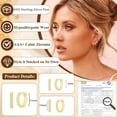thumbnail image 2 of LUNVKY 3 Pairs 18K Gold Plated Hoop Earrings for Women CZ Small Huggie Cartilage Post Hypoallergenic Earrings Set for Multiple Piercing Birthday Jewelry Gifts Teen Her Ideas, 2 of 5