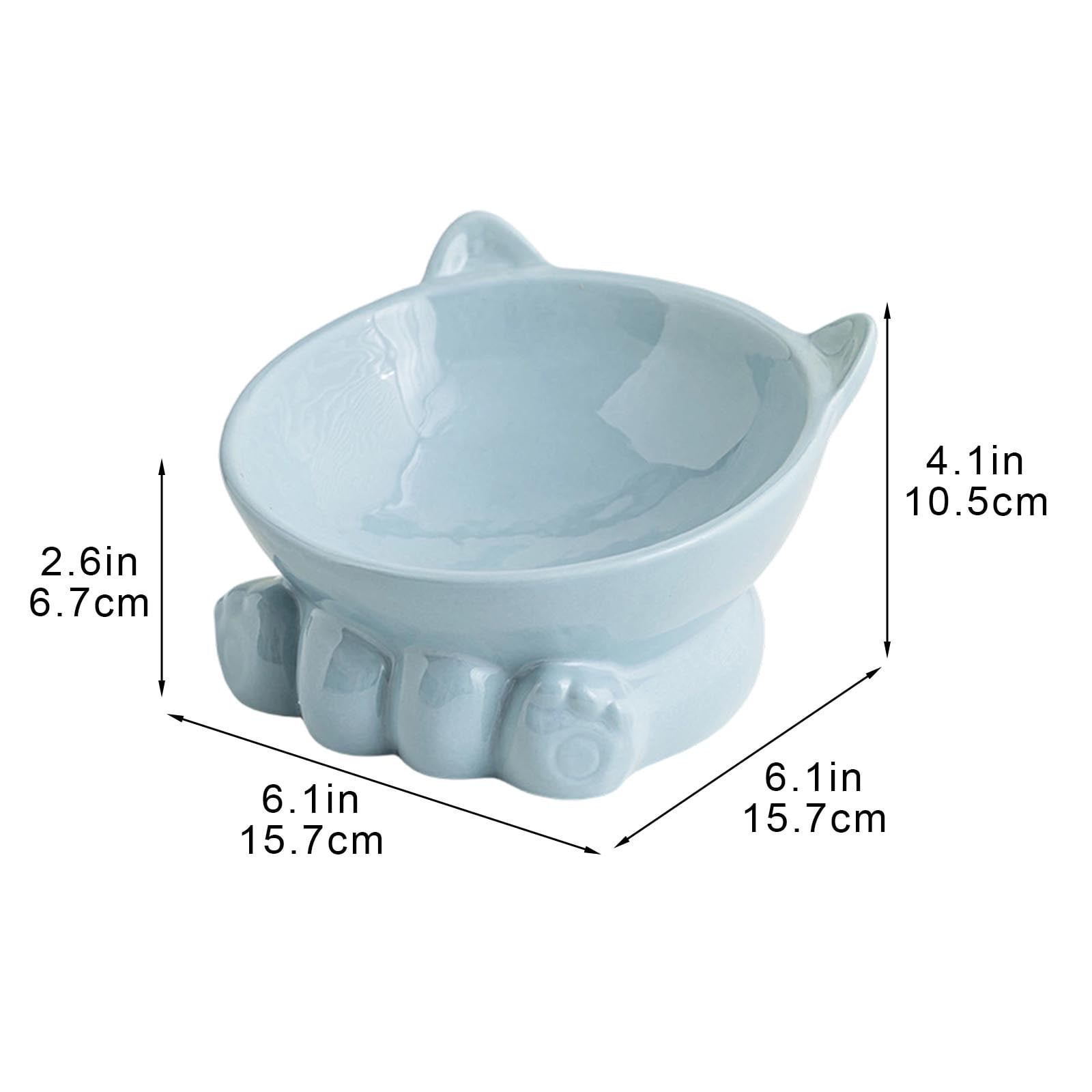 Cute Anti-Choke Cat Bowl with Cervical Spine Protection, Non-Spill and Non-Tip Design, Prevents Black Chin, Ceramic Material
