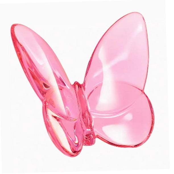 Figura de mariposa de cristal, figura de mariposa voladora coleccionable, estatua de animal Rosa