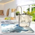 thumbnail image 5 of FREEAMG Wolf Cloud Sky White Dish Drying Mat for Kitchen Counter, Ultra Absorbent Reversible Microfiber Dishes Drying Rack Pad Heat-resistant Mats 18x24in, 5 of 7