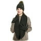 thumbnail image 1 of Sombreros de mujer de moda casual de invierno que mantienen el calor sólido conjunto de gorro de punto bufanda guante mujer sombrero de acrílico, 1 of 6