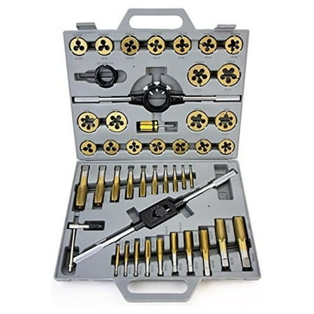 

45 Pc Tap & Die Set Metric Mm Titanium Tungsten Steel Jumbo Thread Renew Tool