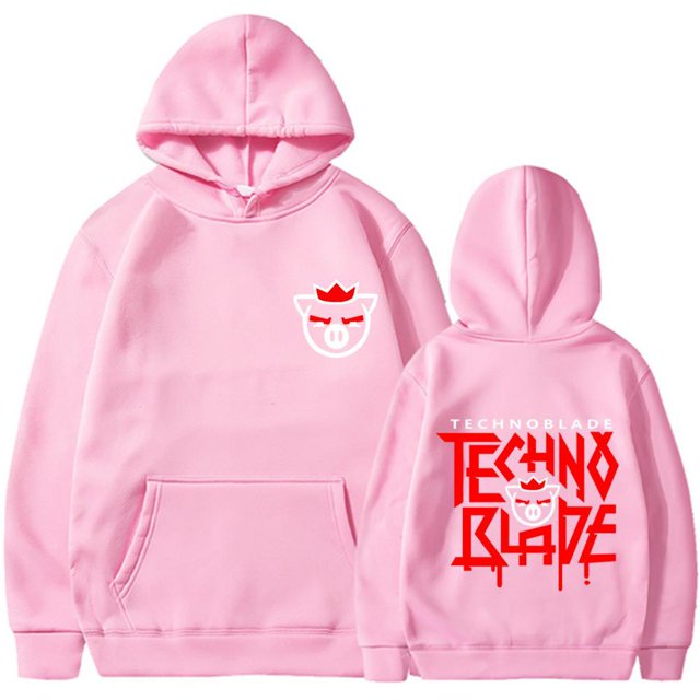 Pig Emperor Blood God Technoblade Pull Commémoratif Rêve Smp Personnalité Numérique Hommes et Femmes Pull à Capuche
