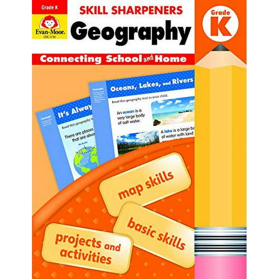 Pre-Owned Skill Sharpeners: Geography, Kindergarten Workbook (Paperback) 1629384674 9781629384672