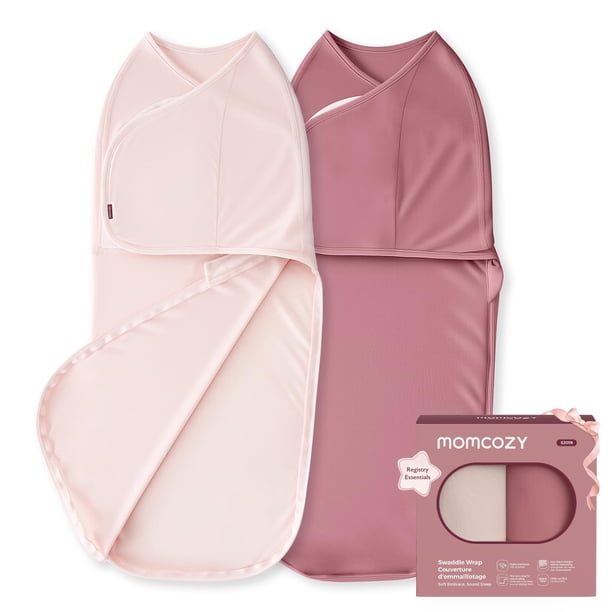 Envolturas para recién nacido Momcozy, paquete de 2, cierre silencioso, 0-3 meses