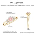 thumbnail image 6 of Rosec Jewels IGI Certified Lab Grown Pink Diamond Flower Engagement Ring 1 Carat - Fancy Pink Color and E-VS1 Clarity - Pink White Diamond Ring, 18K Yellow Gold, US 7.50, 6 of 9