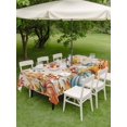 thumbnail image 3 of Outdoor Tablecloth with Umbrella Hole and Zipper, Orange Thanksgiving Fall Rectangle Table Cloth 54x80 Inch Waterproof Tablecloth, Orange Blue Pumpkins Botanical Rustic Picnic Table Cover for Patio, 3 of 7