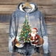 thumbnail image 3 of Sudadera con capucha para mujer, suéter con estampado de dibujos animados de Papá Noel, ropa de moda para Navidad, novedad de 2024, 3 of 4