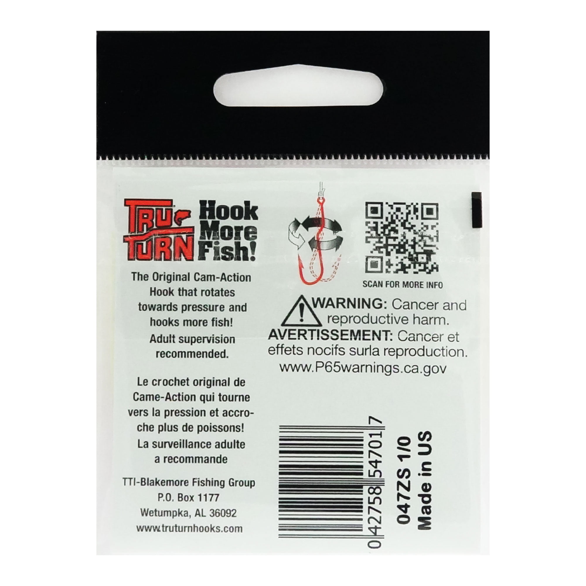 Tru Turn Hook Size 1/0 Bronze Bass Worm 7 Hooks per Bag 