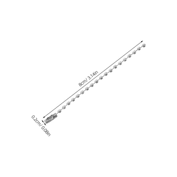 NIAIZEK 100pcs Beaded Ball Chain Keychain Chain Silver Metal Electroplating DIY Accessory Crafting Beginners
