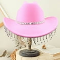 thumbnail image 3 of Bridal Cowgirl Hat for Women Rhinestone Cowboy Hat Unique Halloween Costume for Bachelorette Party Birthday Concerts, 3 of 8