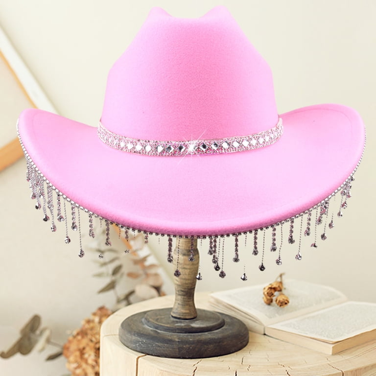 Bridal Cowgirl Hat for Women Rhinestone Cowboy Hat Unique  display picture 2