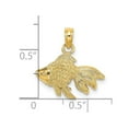 thumbnail image 2 of 14k Goldfish Textured/2-d Long Fin Tai Charm 9.2x17.4mm Wide 3mm Thick Pendant Necklace for Women, 2 of 2