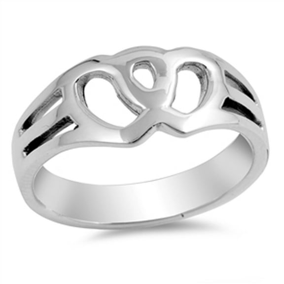 Criss Cross Heart Love Knot Purity Ring .925 Sterling Silver Band Jewelry Female Male Unisex Size 9