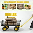 thumbnail image 5 of Topbuy Utility Garden Cart 900 lbs Heavy Duty Wagon Cart with Rotating Handle and Removable Sides, 5 of 9