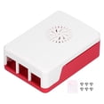 thumbnail image 1 of Funda para Raspberry Pi 4B carcasa de ABS disipador de calor cubierta superior extraíble Simple carcasa protectora superior blanco inferior rojo, 1 of 9